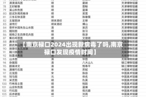 【南京禄口2024出现新病毒了吗,南京禄口发现疫情时间】