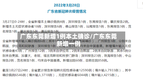 广东东莞新增1例本土确诊/广东东莞新增一例-第3张图片